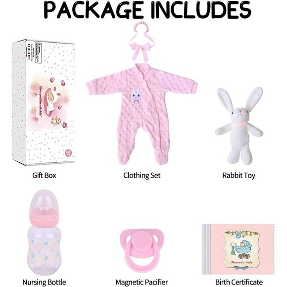 🆕 Brand New - 18-Inch Realistic Newborn Girl Soft Body Reborn Baby Doll - Picture 6 of 7